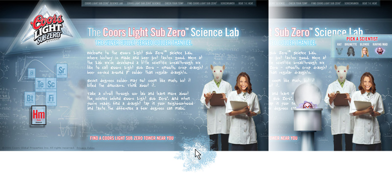 coors light subzero : microsite