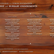 yukon college endowment wall